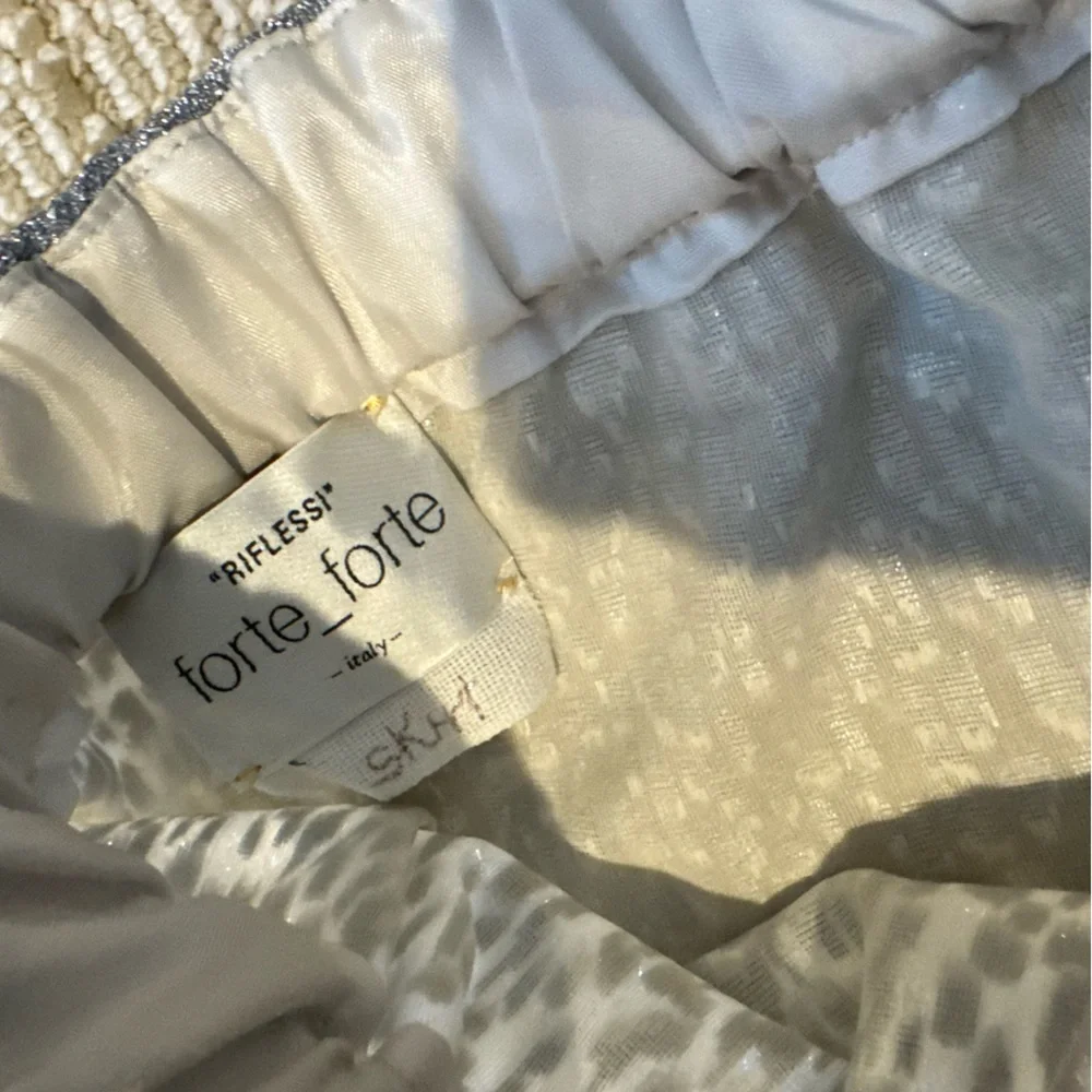 NWT Forte Forte Encanto Lurex Velvet Skirt Silver Estrella | Size 0 - Picture 7 of 9